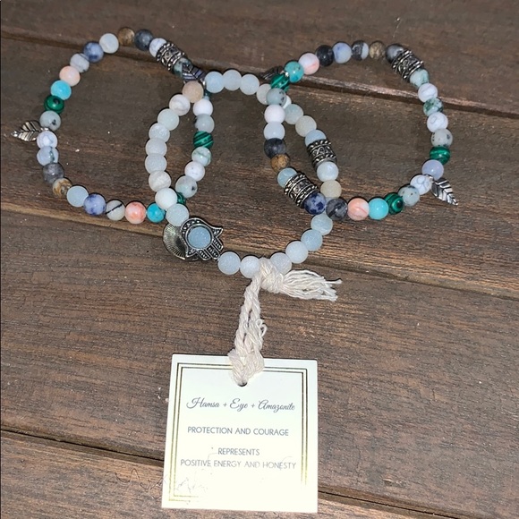 Beautiful beaded positive energy bracelet set - Picture 3 of 8
